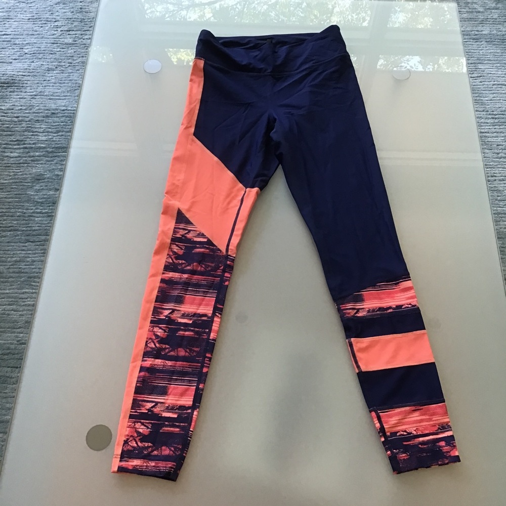 NWT Lole Cayo Leggings Swim Gibraltar Desert Flower Navy Coral S UPF 50+‎